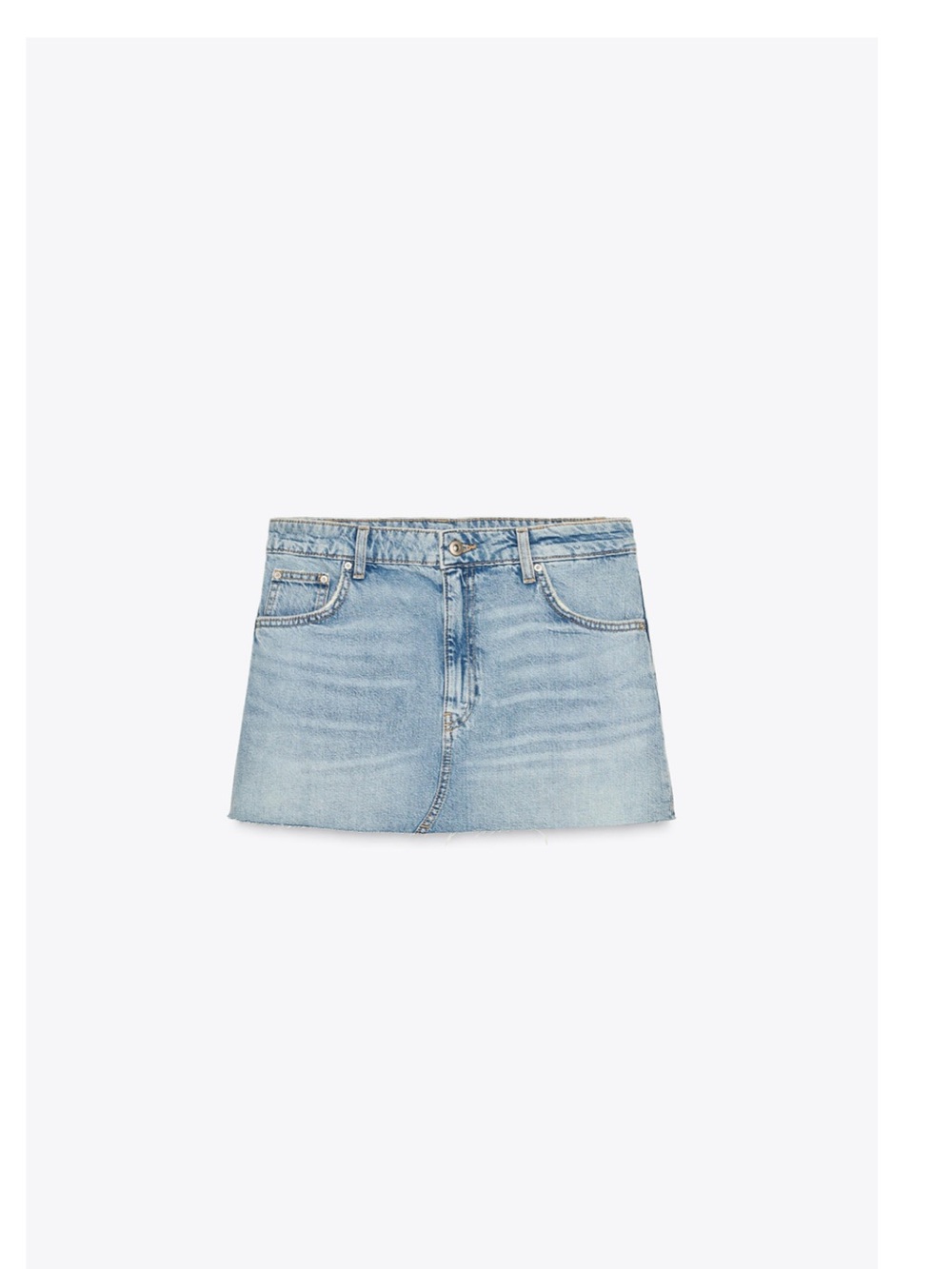 Zara Light Blue Denim Mini Skirt - Casual Everyday
